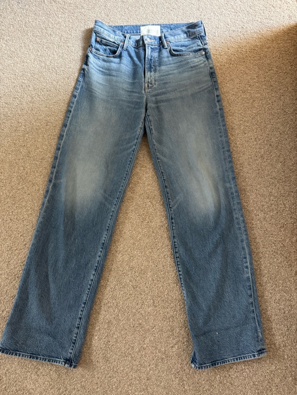 MOTHER Superior Denim Mid Rise Tunnel Vision Sneak in I'm a Winner Size 28 - Picture 6 of 13